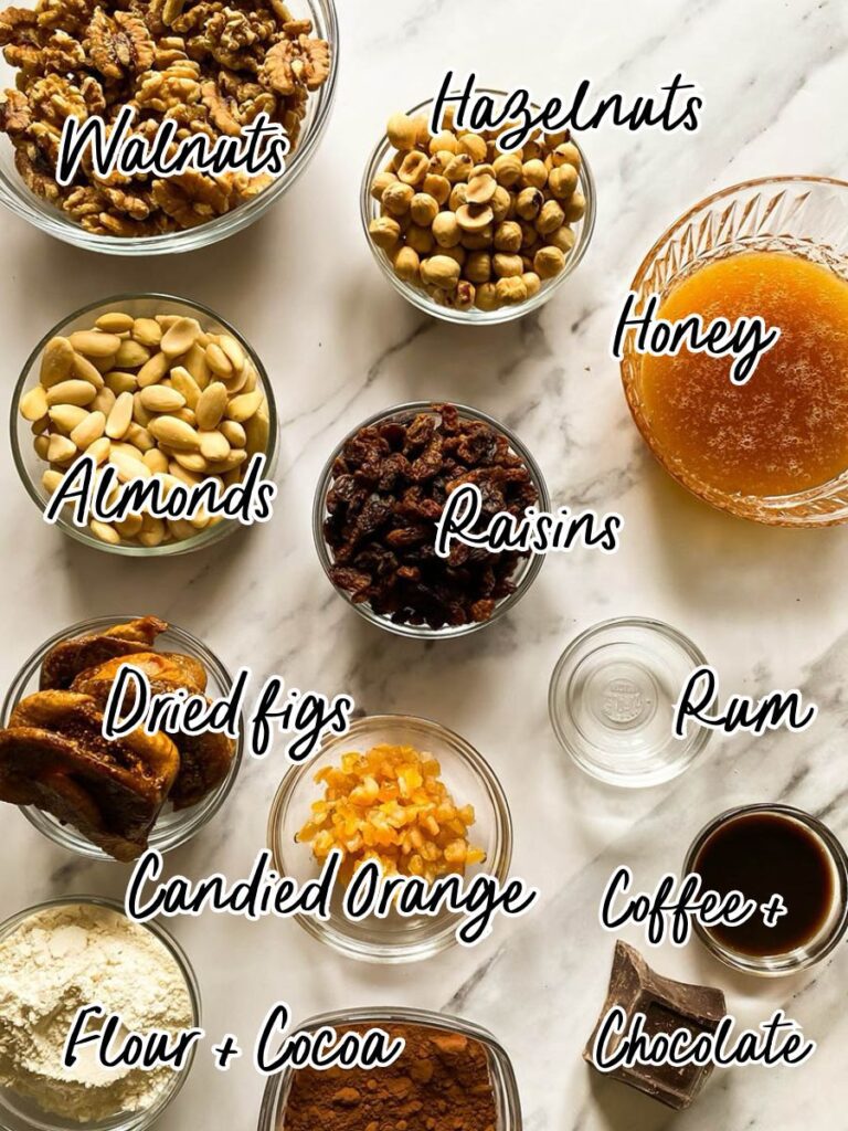 ingredients for the panpepato